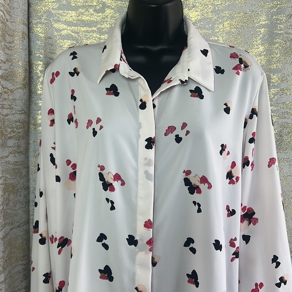 H&M Silky Soft Long Sleeve Collared Button Up Shirt Blouse Size 14 - Picture 6 of 16